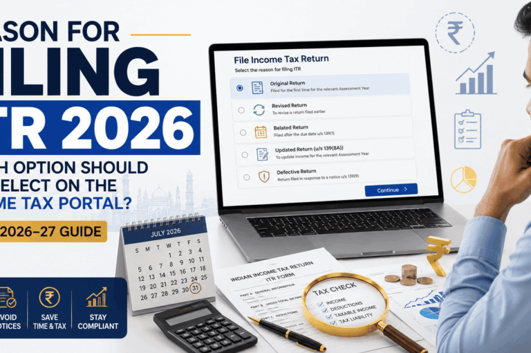 Reason for Filing ITR 2026: Which Option Should You Select on the Income Tax Portal?