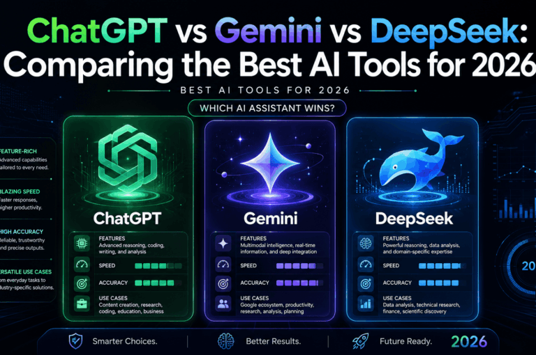 ChatGPT vs Gemini vs DeepSeek: Comparing the Best AI Tools for 2026