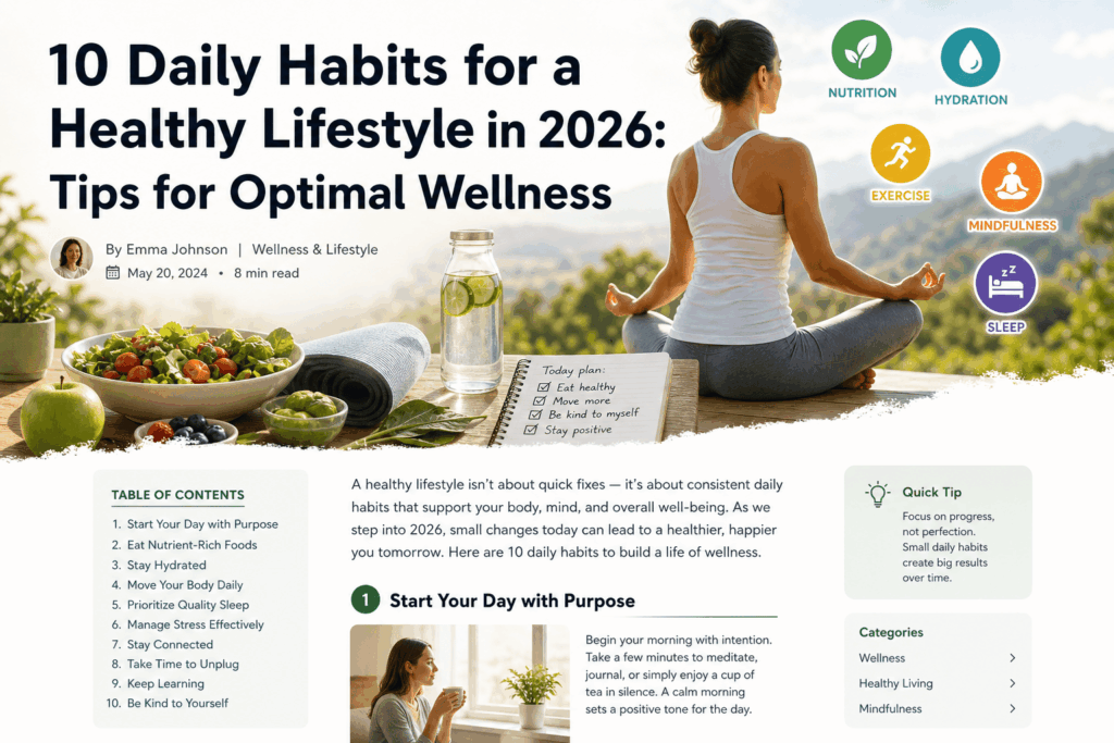  Daily Habits for a Healthy Lifestyle in 2026